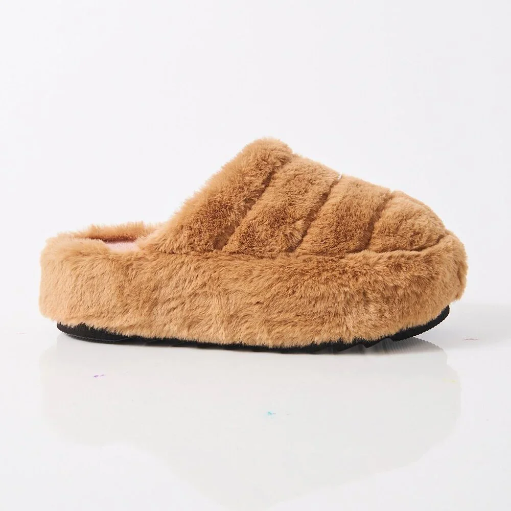 🎉LAST CHANCE🎉 FREE PEOPLE It's A Vibe Platform Slippers / Teddy - Picture 7 of 12